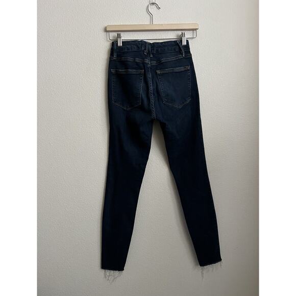 Good American Good Legs Blue Denim Jean Skinny Frayed Hem Size 26 - Picture 4 of 10